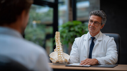 Spinal Model Consultation in a Chiropractic Clinic