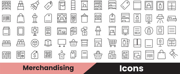  Collection of In-Store Marketing and Product Display Outline Icons