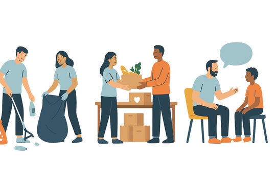 Community members engage in volunteer activities to support local needs and foster connections at a neighborhood organization