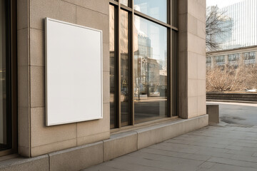 Blank billboard mockup on modern building facade