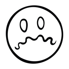 Obraz premium This illustration shows a distressed face in black ink