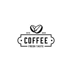 Black coffee beans, coffee cafe simple logo