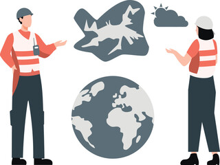 Rescue employees are consulting on disaster prevention