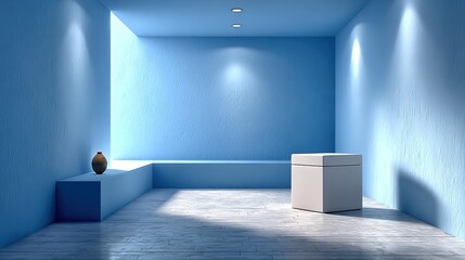 Smooth monochrome blue gradient background with luxury aesthetic and soft light transition, perfect for high-end product presentations, minimalist designs or elegant 4K backgrounds.