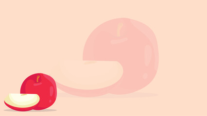 apple illustration on the pastel background vector design