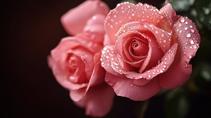 Dew-Kissed Roses: A Symphony of Pink and Serenity