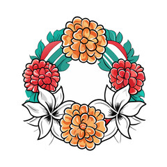 Flower Crown Design Celebrating National Hispanic Heritage Month with Vibrant Colors for Cultural Awareness, Festive Blogs, and Community Events  