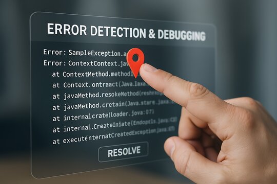 Troubleshooting software errors debugging code fixing bugs resolving issues error detection and debugging