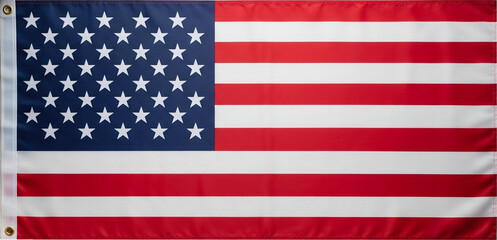 American flag laying on rustic wooden background.