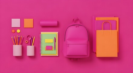 Pink sandals, cosmetics and grapefruit halves on pink background