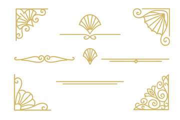 Decorative gold corner designs suitable for invitations, branding, and artistic projects