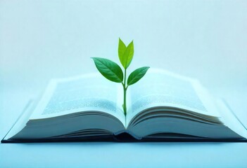 New Life from Knowledge: A Sprouting Plant on an Open Book