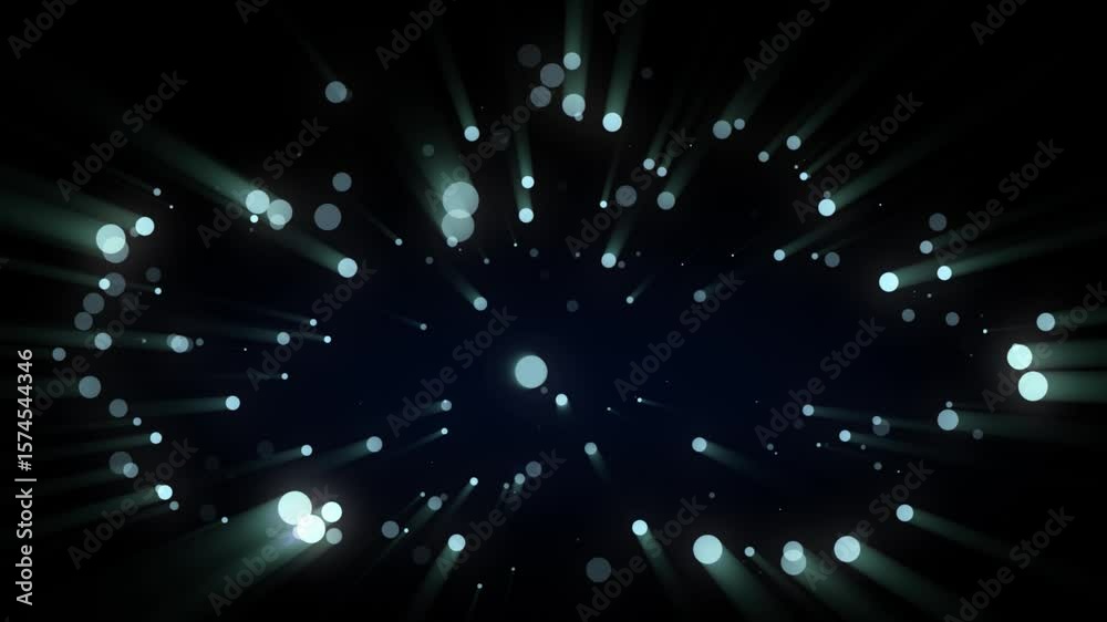 Sticker abstract fantasy background shiny particles dust rays and energy flow loop