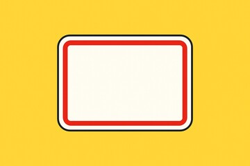 Blank sign with red border on yellow background