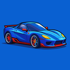 Naklejka premium blue sports car