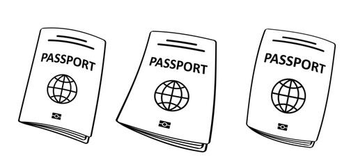 Cartoon passport and boarding pass icon. Airline tickets to fly. Airplane ticket. Boarding pass ticket. Fly tickets concept. Passport with boarding passes. flight ticket. Passenger to departure.