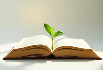 New Life from Knowledge: A Sprouting Plant on an Open Book