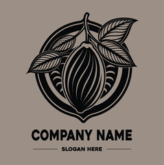 Cocoa bean fruit vector logo design