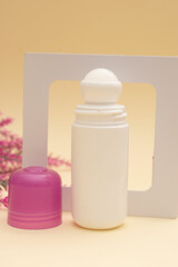 Beauty Roll-on Bottles with Pink Cap – Personal Care Product Branding