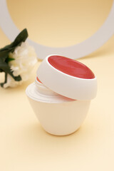 Skin Cream Jar with Decorative Circles – Clean Minimal Beauty Design