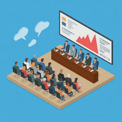 Business Conference Isometric Vector Illustration