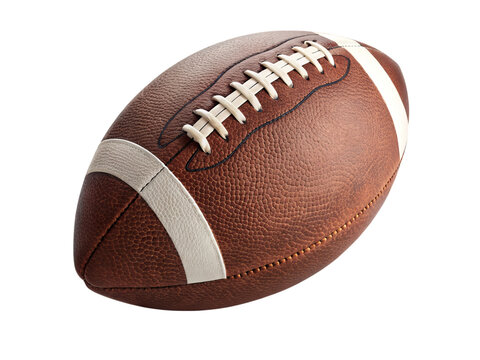 Classic american football with white laces and stripes isolated on transparent background - Powered by Adobe