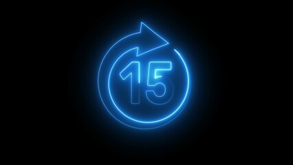 Neon 15 hours illustration. Open 15 hours.