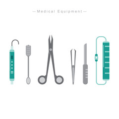 Hospital Tools Flat Design ,Vector Icons set for Healthcare Projects.