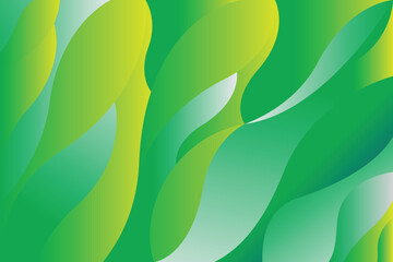 Abstract Gradient Green Wave Pattern Background.