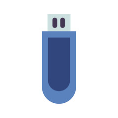 USB Drive Flat Icon Storage Memory Data Transfer Blue