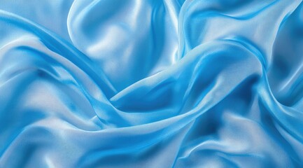 Obraz premium Light blue silk fabric drapes in soft folds (2)