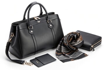 black leather handbag