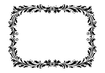 Ornate vintage decorative frame, isolated vector image, design element for postcards and typography on transparent background
