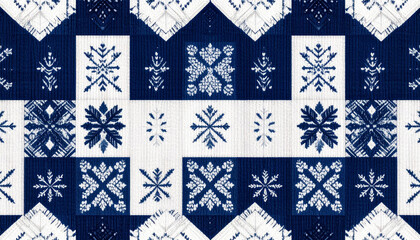 Seamless pattern of minimal navy and white color palette