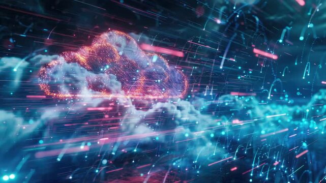 A computer-generated image of a cloud exploding into flames, suitable for use in futuristic or sci-fi concepts