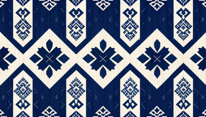 Seamless pattern of minimal navy and white color palette