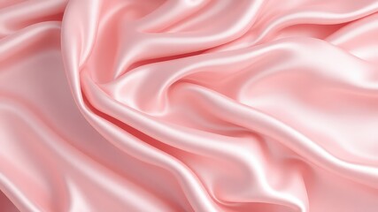 Fototapeta premium Delicate light pink fabric with flowing curves, creating a soft and smooth background with subtle ripples and luxurious texture