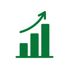 Business growing chart with arrow. Profit growth sign symbol icon.