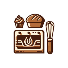 Baking Essentials Cupcake and Muffin with Mixer in Cozy Kitchen Setting