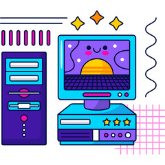 vector illustration of a set of computer icons
