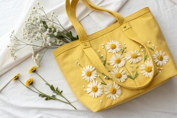 wedding dress and flowers