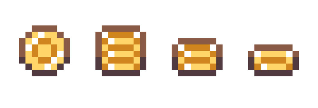 Pixel Coins and Gems Game Assets