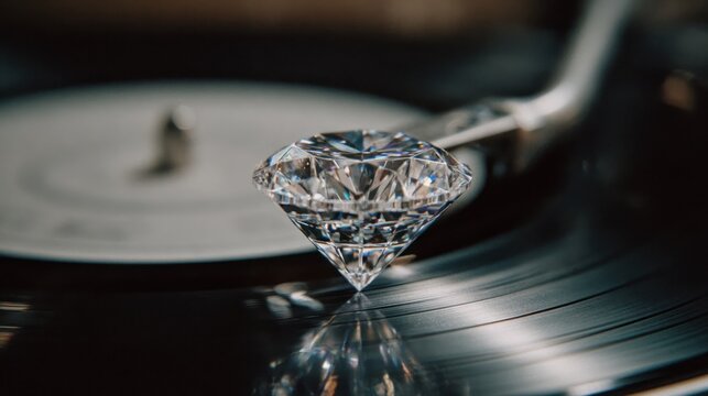 Diamond on a record player