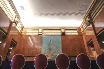 Cozy living room atmosphere inside cafe café coffee shop bar lounge bistro onboard luxury historic...