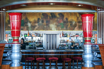 Cozy living room atmosphere inside cafe café coffee shop bar lounge bistro onboard luxury historic...