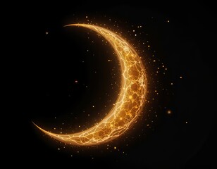 Luna creciente vectorial con efecto brillante