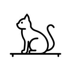 Cat Line Icon Pet Animal Minimal Outline Design