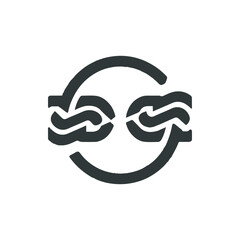 Abstract illustration of interconnected links symbolizing unity and collaboration, with a minimalistic design