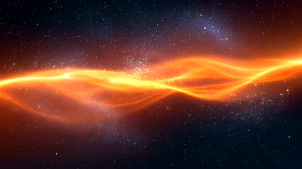 Spectacular cosmic aurora abstract energy wave over deep space background animation - Powered by Adobe
