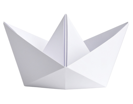 Boat origami png sticker, white paper craft image on transparent background 